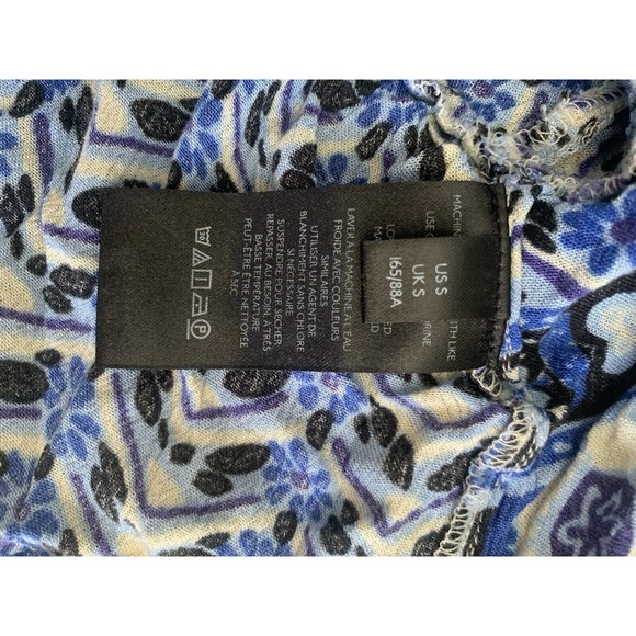 Free People Indigo Rosalie Wrap Top Blue Deep V Boho Ruffle Sleeve Size small - Picture 5 of 12